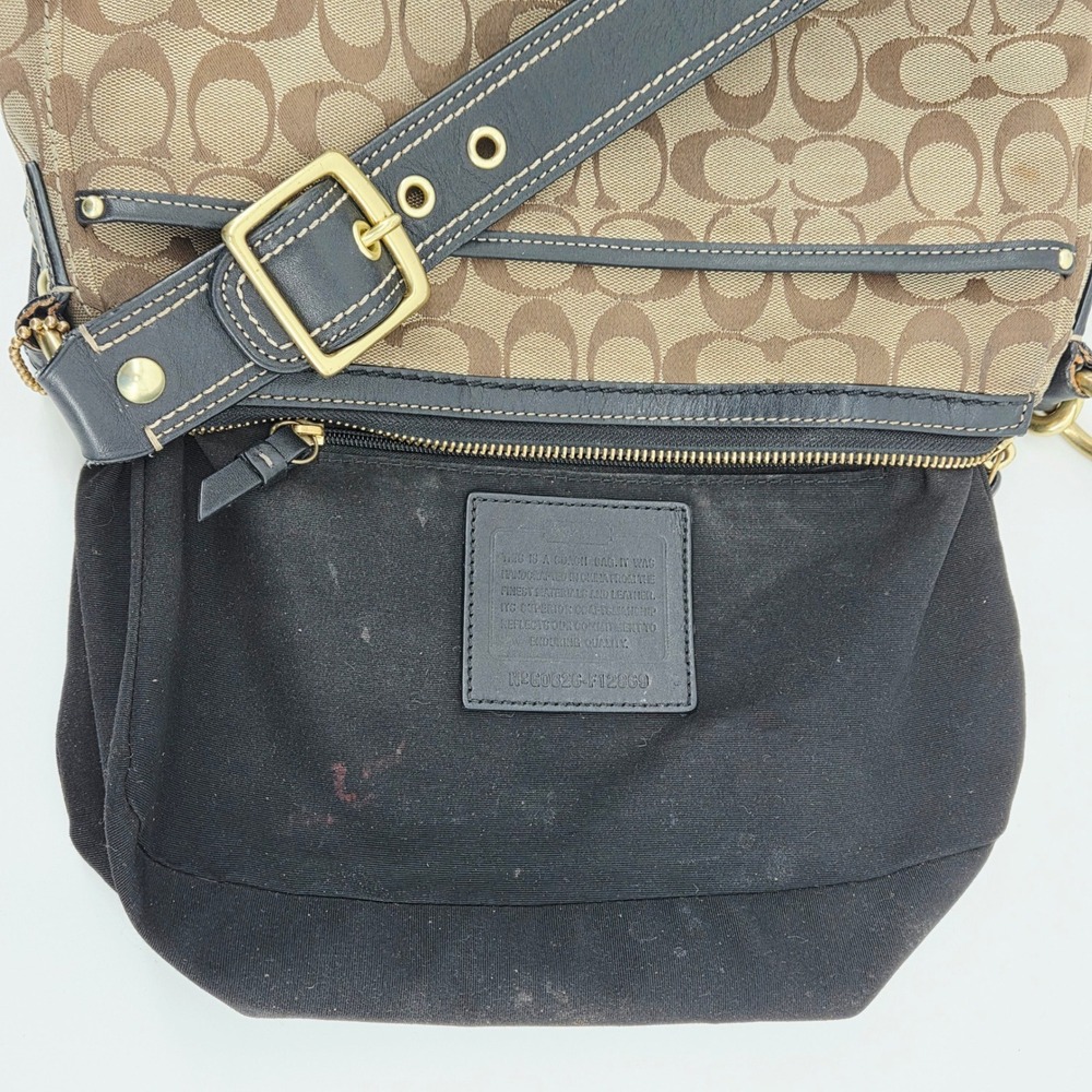 Coach F12869 Legacy Turnlock Signature Canvas Monogram Leather Bag Purse Vintage - Picture 12 of 16